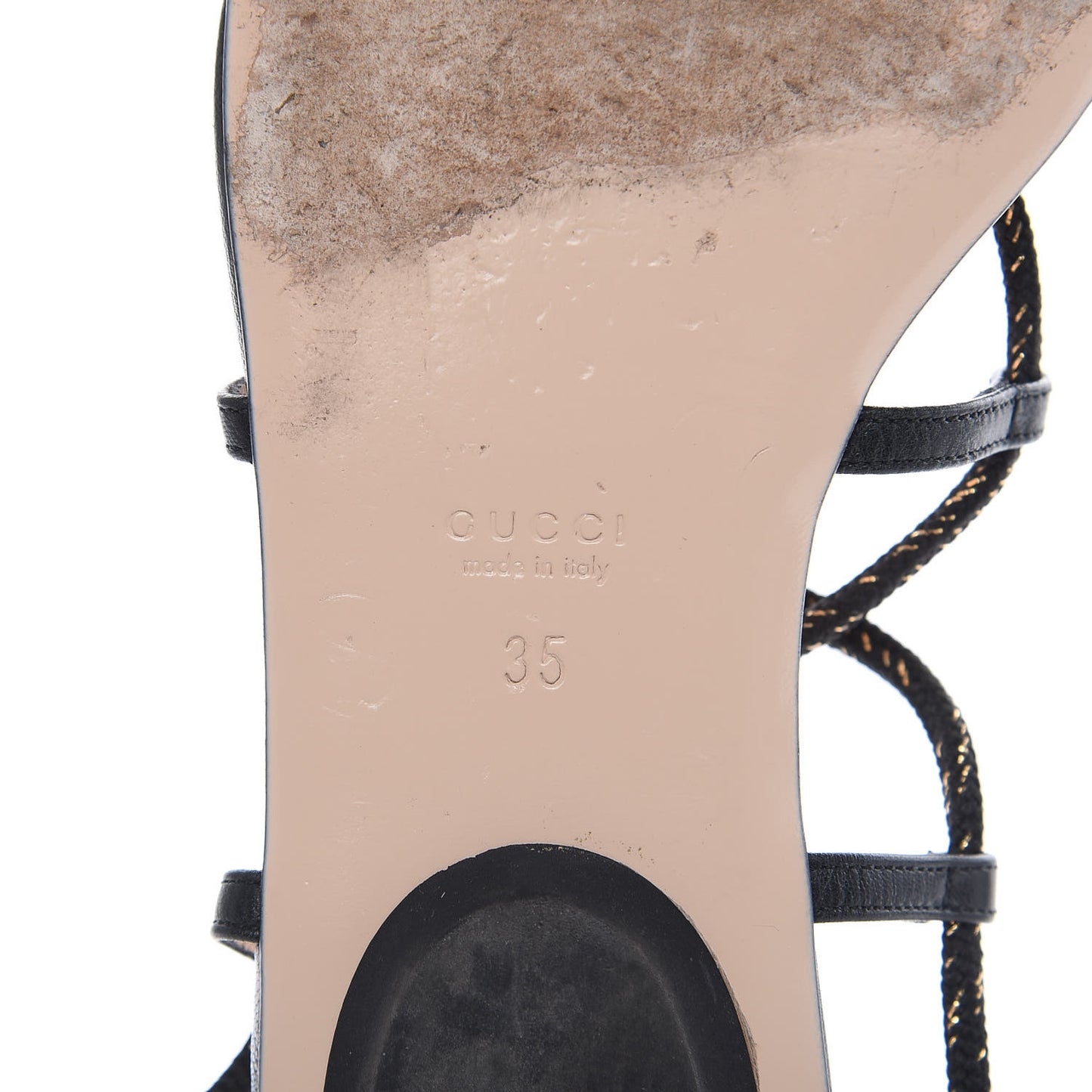 Malaga Kid Pearl Lace Up Sandals 35 Black
