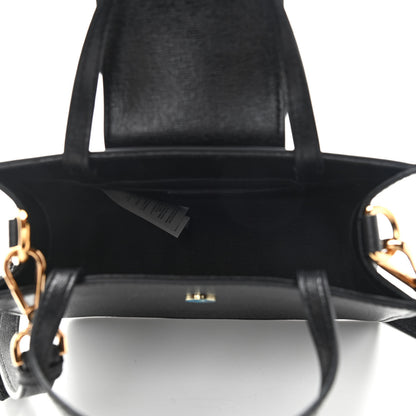 Versace Saffiano Virtus Top Handle Shoulder Bag Black 7 of 9