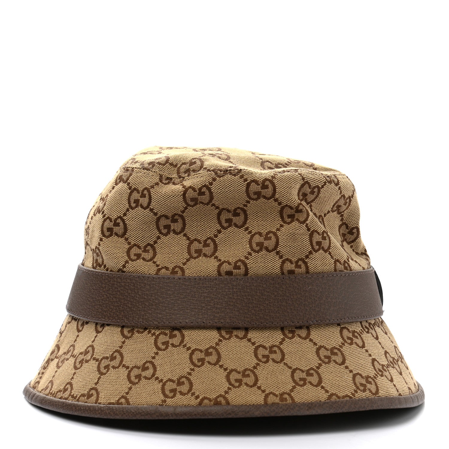 Gucci Monogram Textured Dollar Calfskin GG Jago Bucket Hat S Cacao Beige 5 of 11