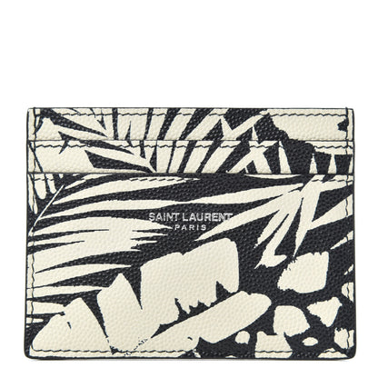 Saint Laurent Grain De Poudre Palm Tree Card Case Black Off White 1 of 7