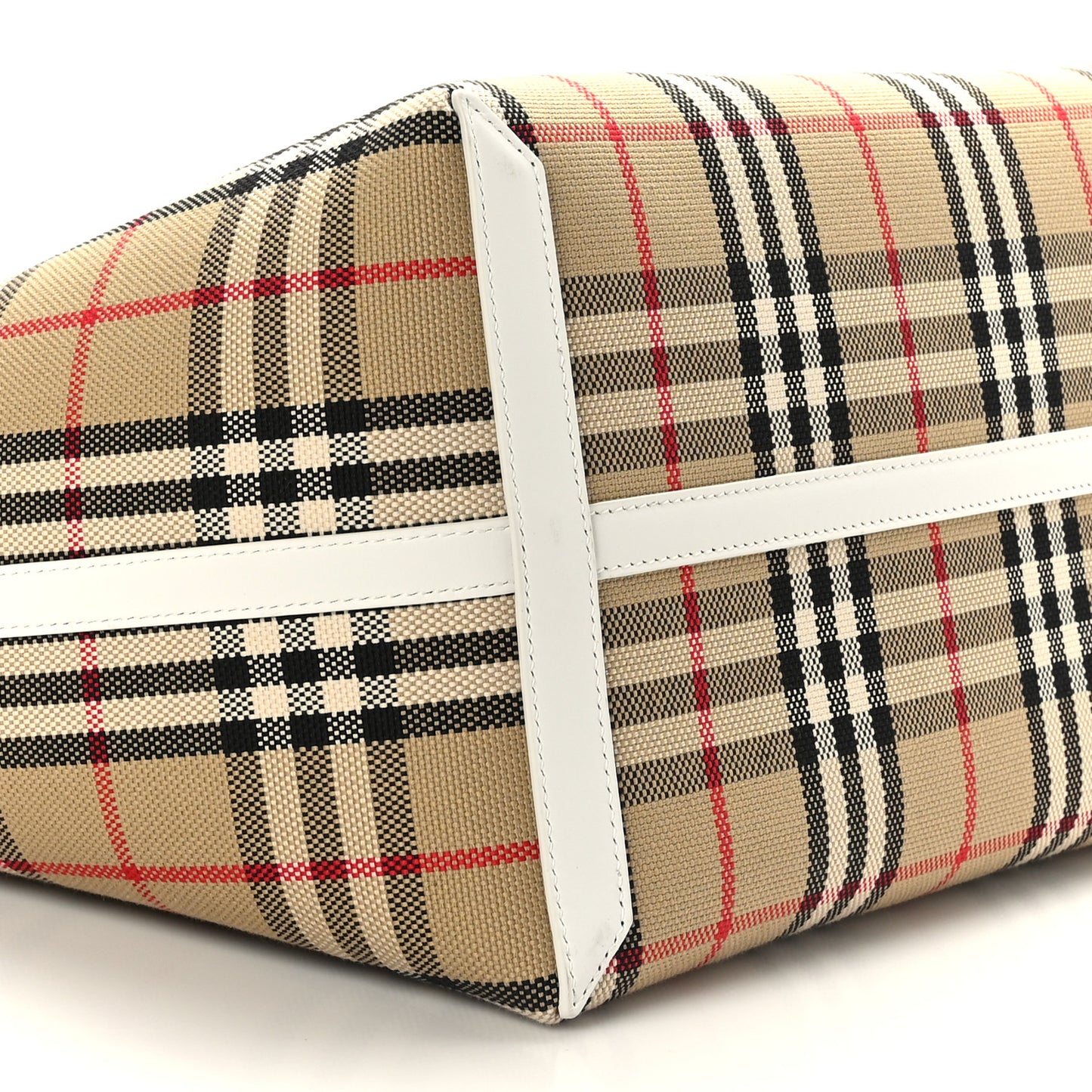Cotton Vintage Check Medium London Tote Bag White