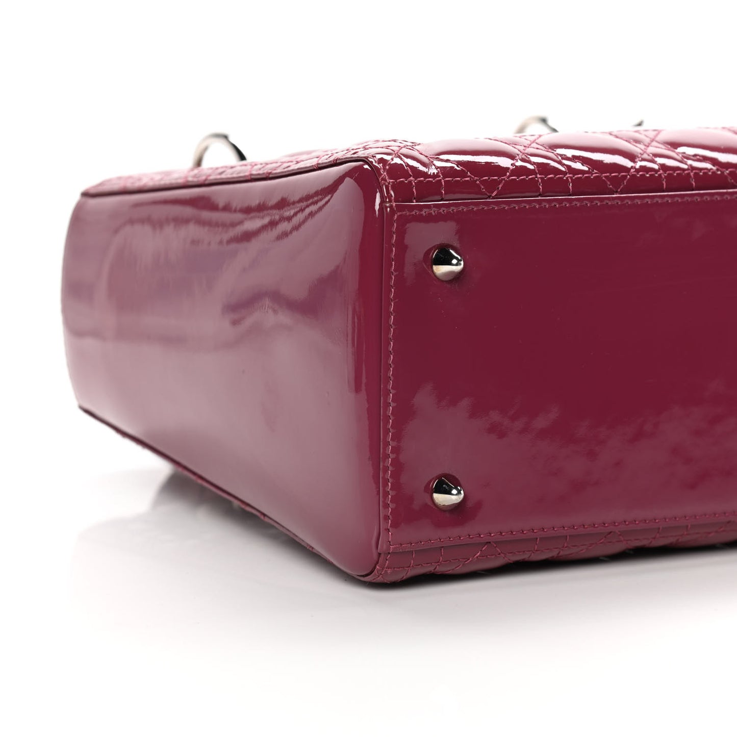 Patent Cannage Medium Lady Dior Dark Pink