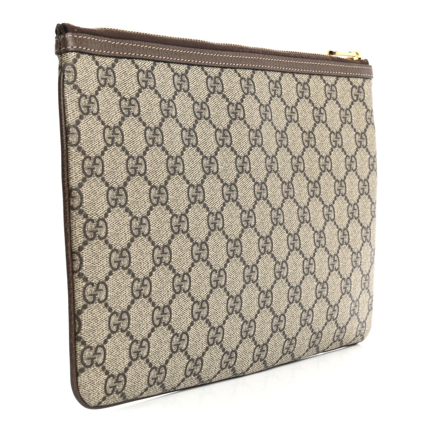 Gucci GG Supreme Monogram Large Ophidia Pouch Clutch Brown 3 of 7