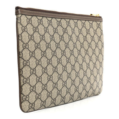 Gucci GG Supreme Monogram Large Ophidia Pouch Clutch Brown 3 of 7