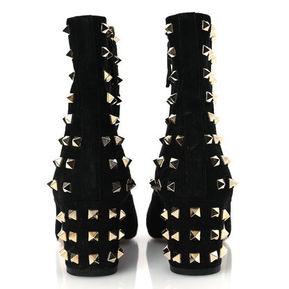 Valentino Garavani Suede Rockstud 100 Ankle Boots 38 Black 6 of 14