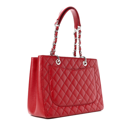Chanel Caviar Quilted Grand Shopping Tote GST Red 3 of 10