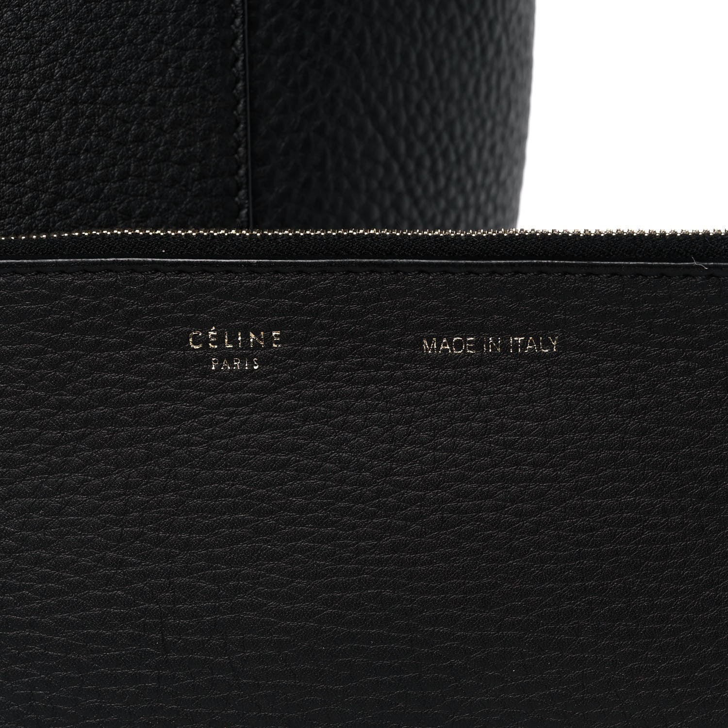 Celine Grained Calfskin Medium Horizontal Cabas Phantom Black 9 of 19