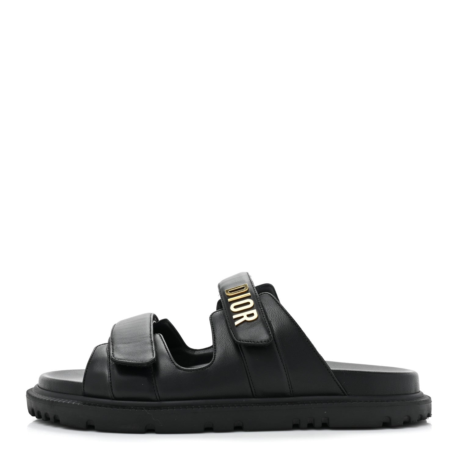 Christian Dior Lambskin Dioract 10mm Slide Sandals 40 Black 1 of 11