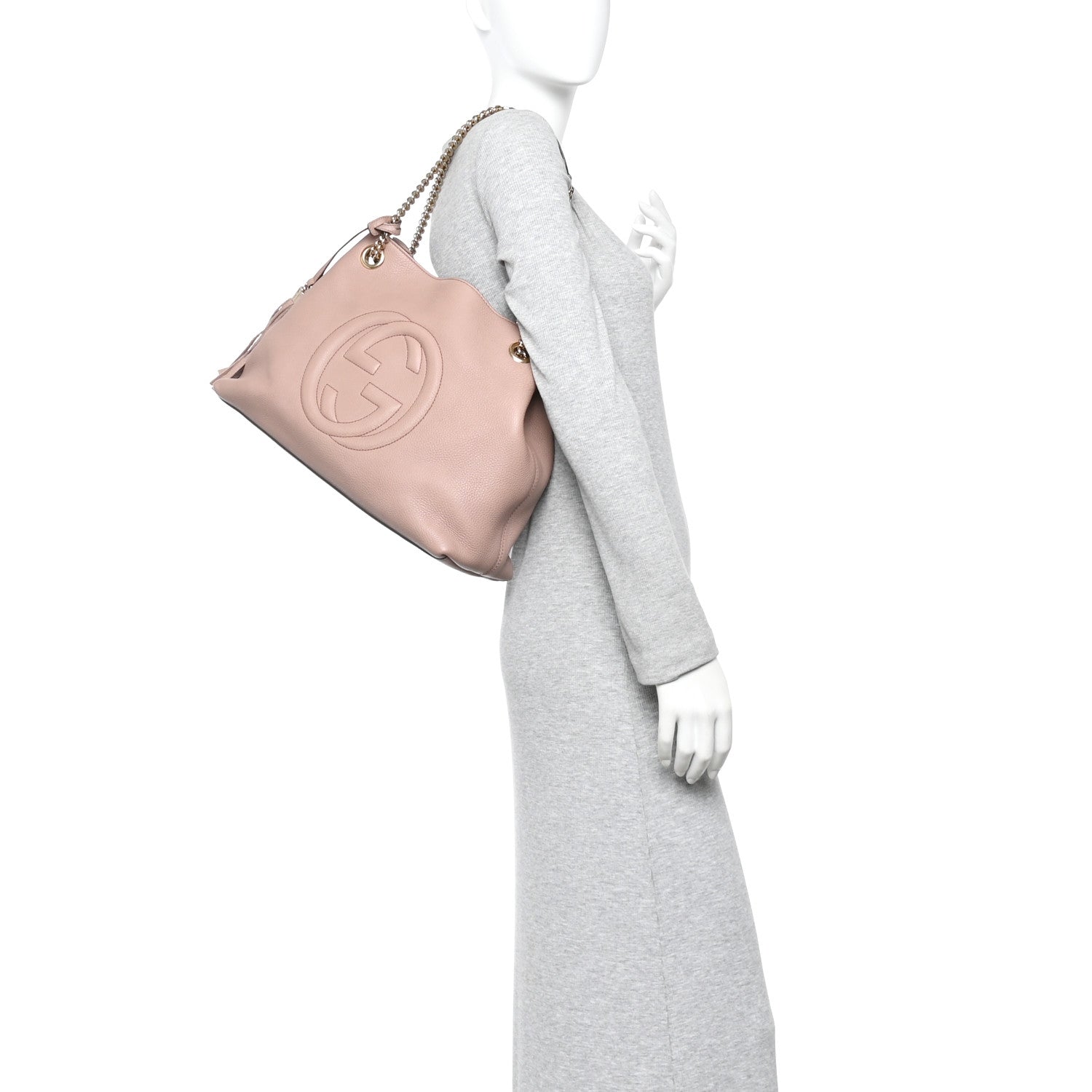 Gucci Pebbled Calfskin Medium Soho Chain Shoulder Bag Camelia 3 of 23