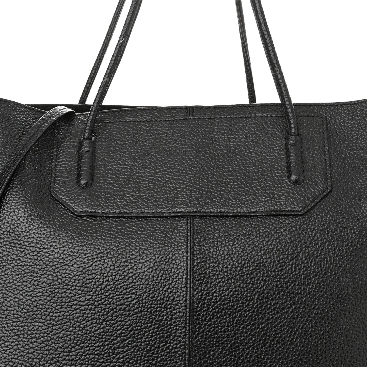 Pebbled Calfskin Large Prisma Skeletal Tote Black Rose Gold Hardware