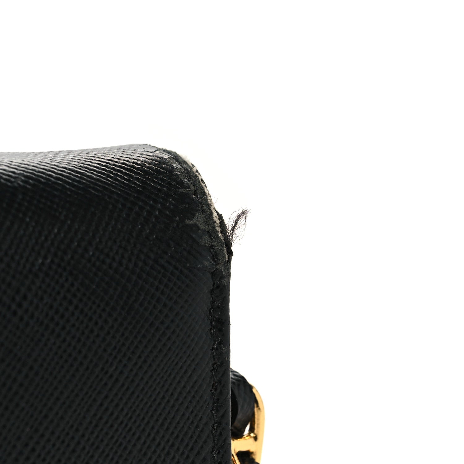 Prada Saffiano Metal Oro Chain Wallet Black 14 of 16