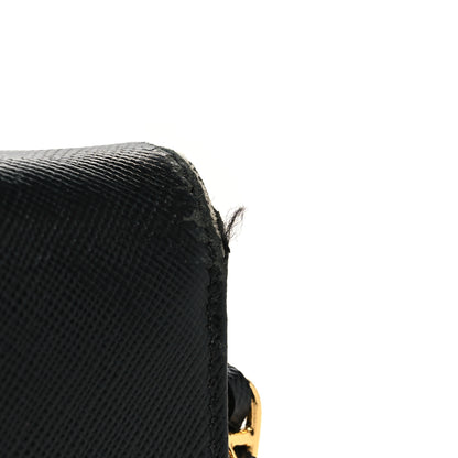 Prada Saffiano Metal Oro Chain Wallet Black 14 of 16
