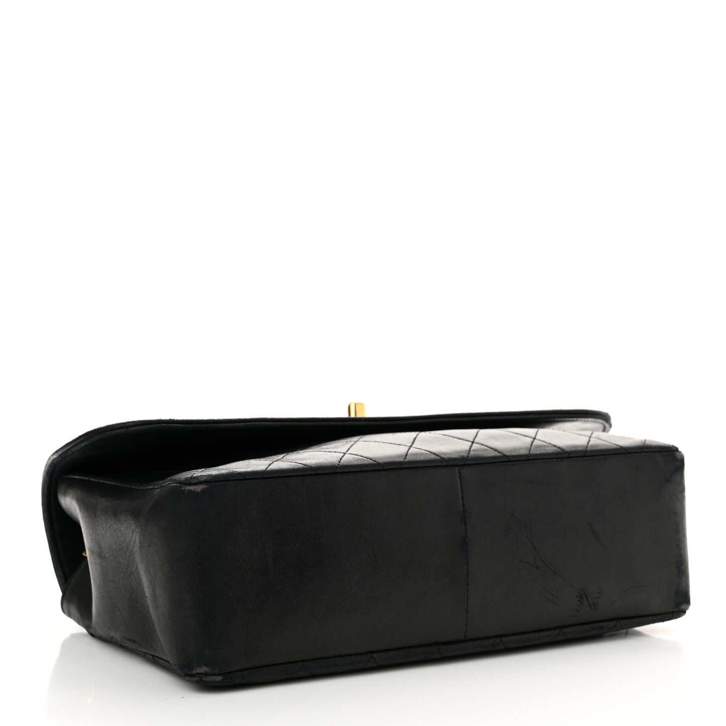 Lambskin Quilted Medium Single Flap Black