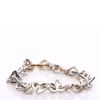 Tiffany Sterling Silver 18K Yellow Gold Heart Links Bracelet 3 of 5