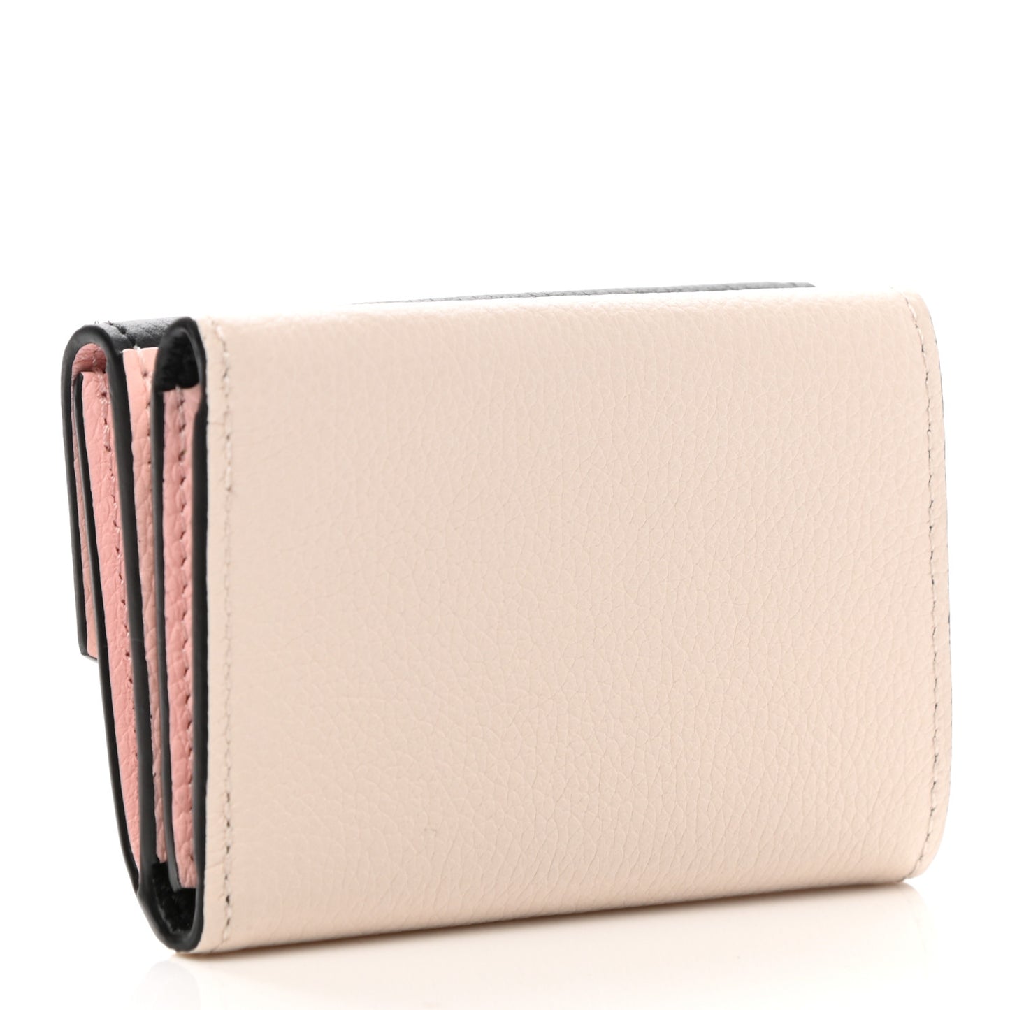 Calfskin Lockmini Wallet Black Cream Pink