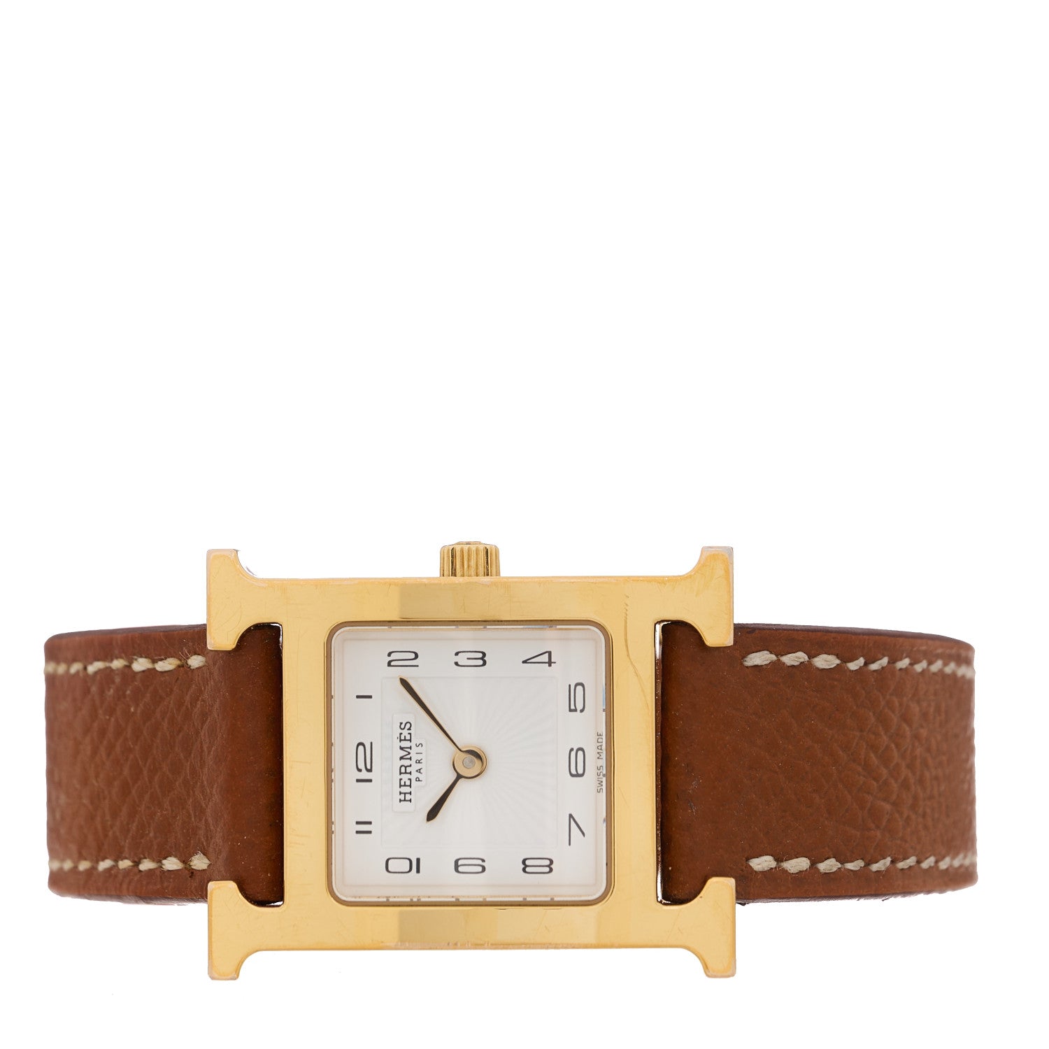 Hermes Stainless Steel Epsom 21mm Heure H Hour Quartz Watch Gold 2 of 4