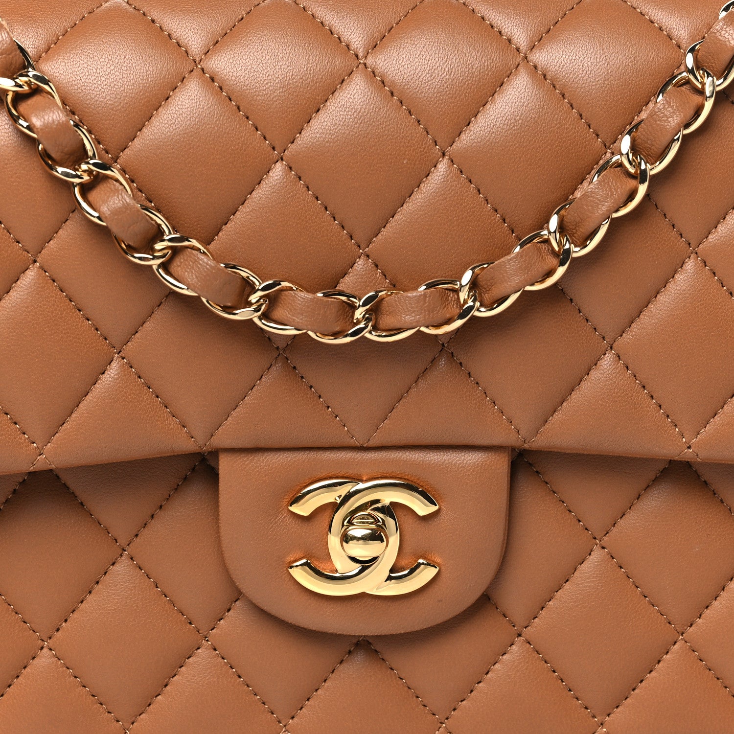 Chanel Lambskin Quilted Medium Double Flap Brown 8 of 11