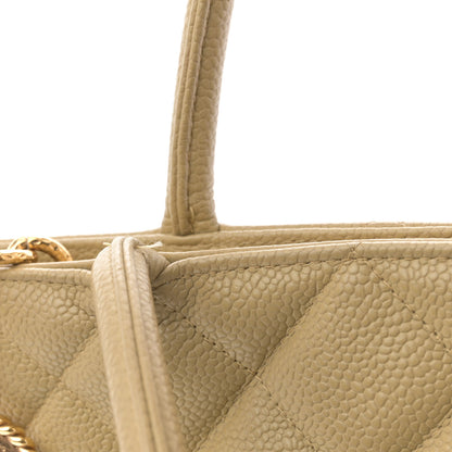 Chanel Caviar Quilted Medallion Tote Beige 12 of 13