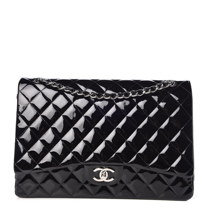 Chanel Patent Quilted Maxi Double Flap Black 1 of 8