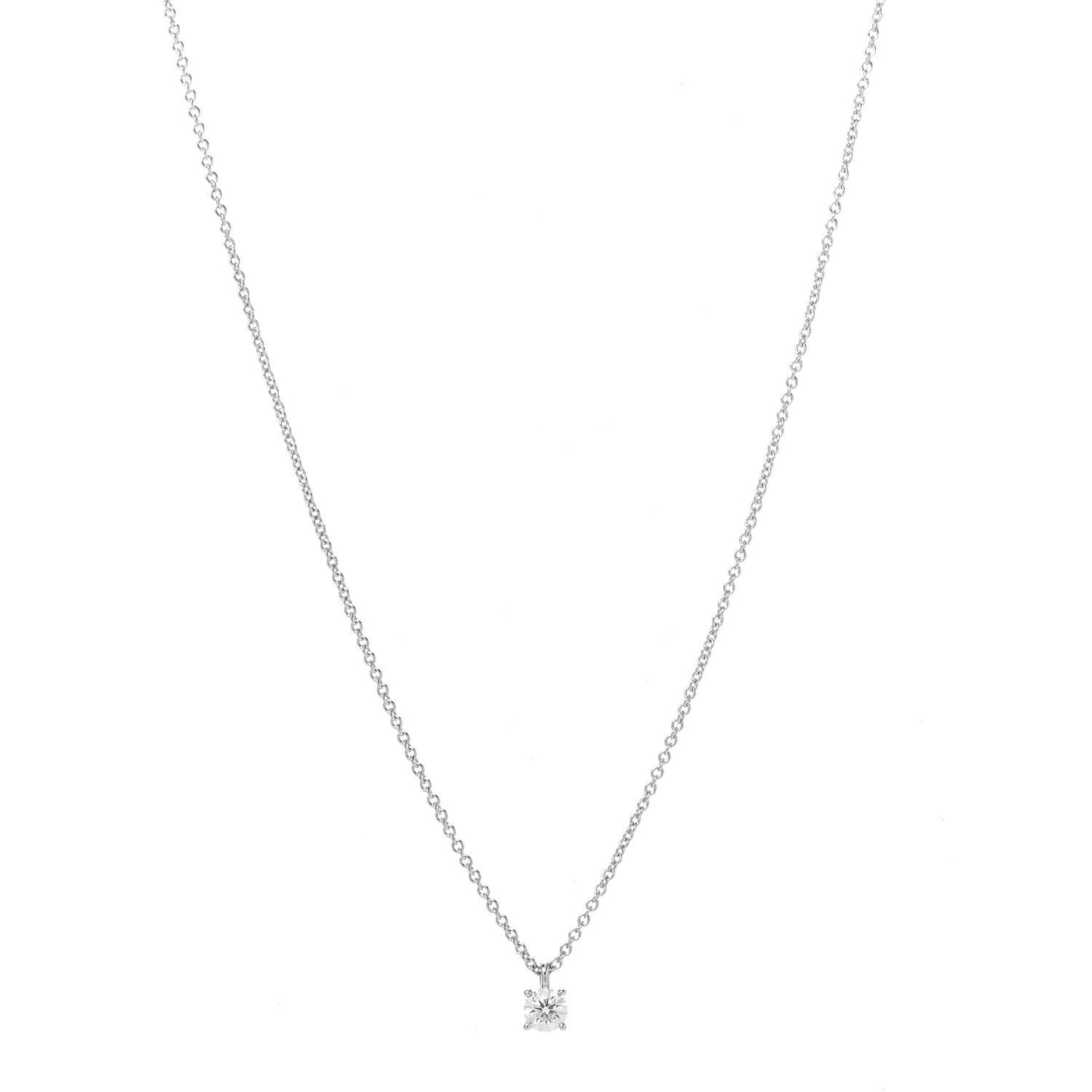 Platinum Diamond .19ct Solitaire Pendant Necklace