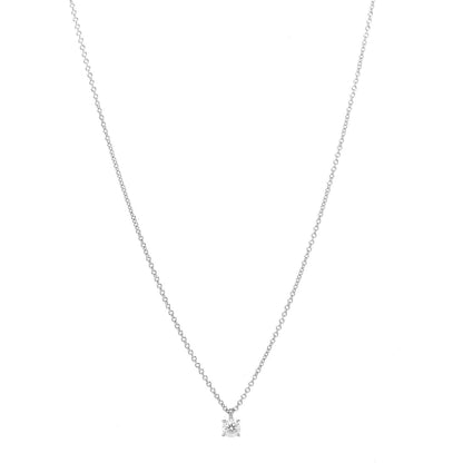 Tiffany Platinum Diamond .19ct Solitaire Pendant Necklace 1 of 6