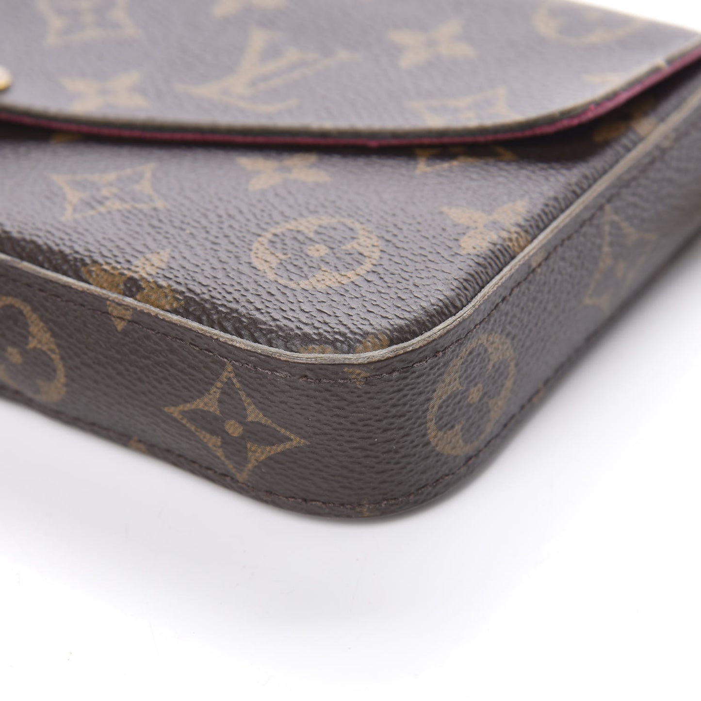 Monogram Pochette Felicie Chain Wallet Fuchsia