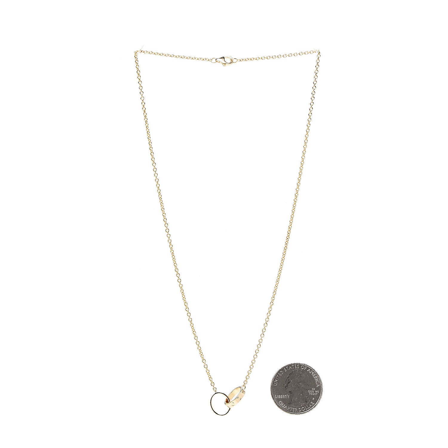 Cartier 18K Yellow Gold Interlocking LOVE Necklace 3 of 6