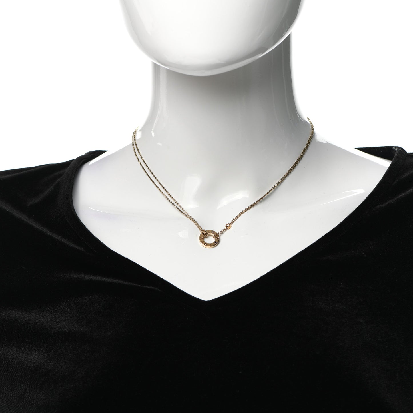 18K Yellow Gold 2 Diamond LOVE Necklace