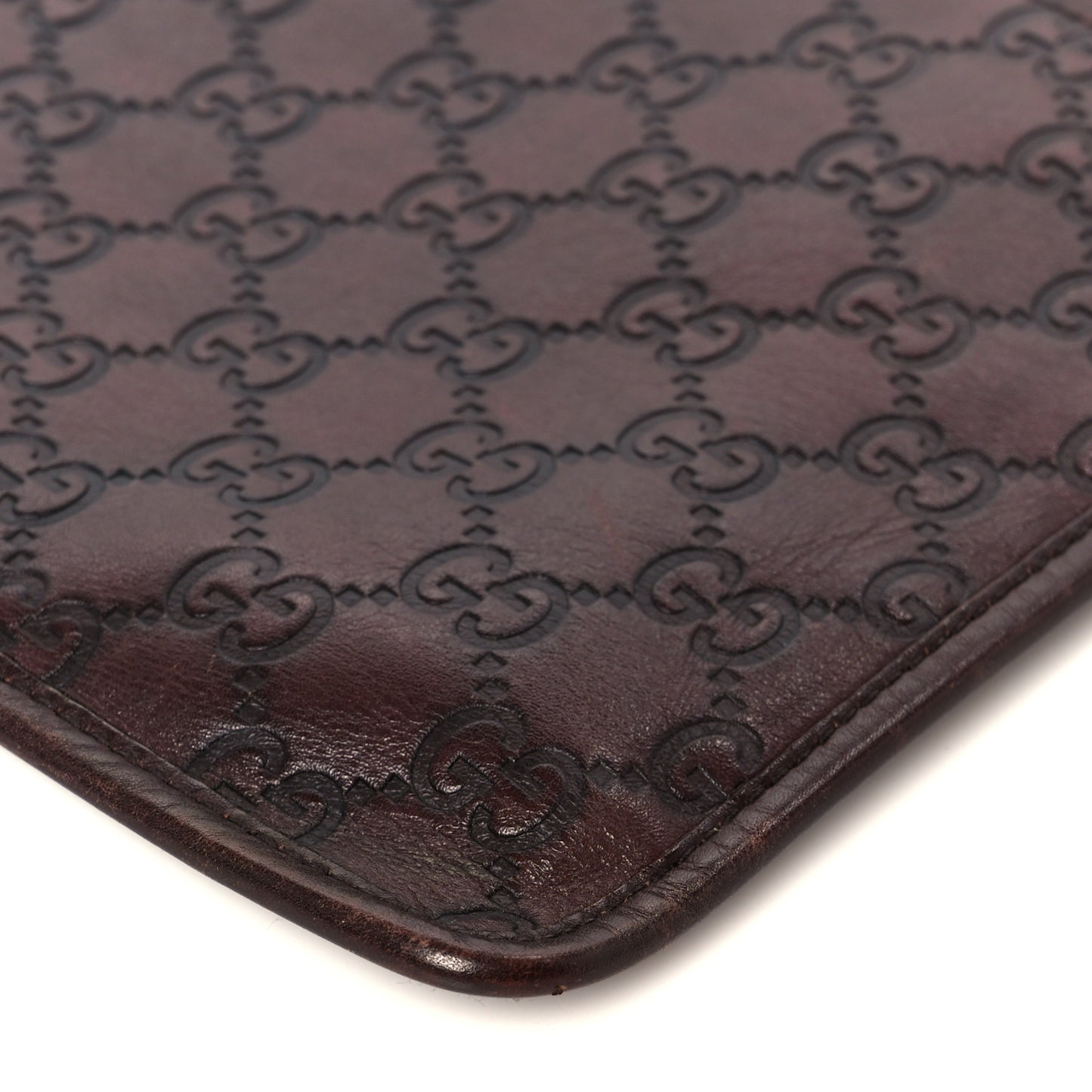 Guccissima Medium Flat Messenger Bag Dark Brown Dark Brown