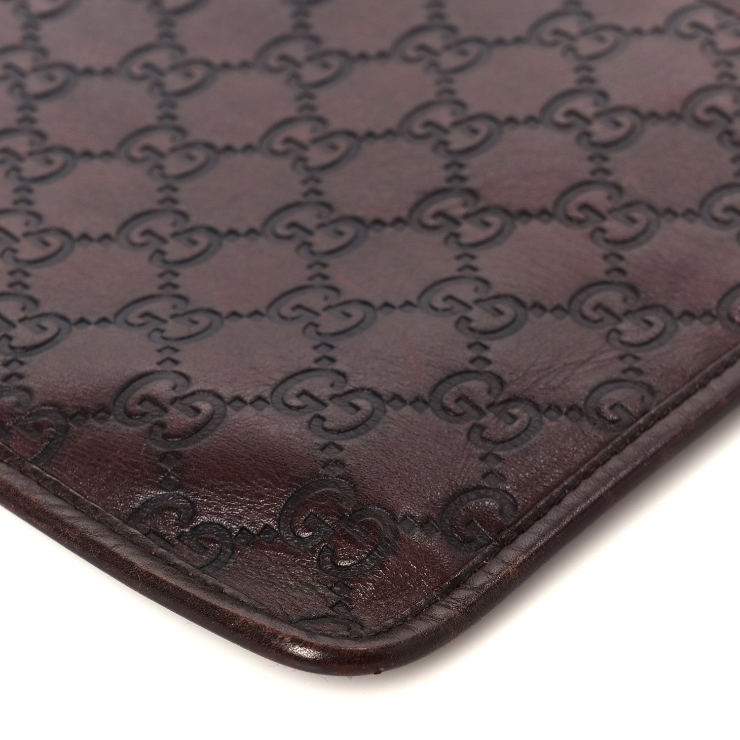 Gucci Guccissima Medium Flat Messenger Bag Dark Brown Dark Brown 10 of 10
