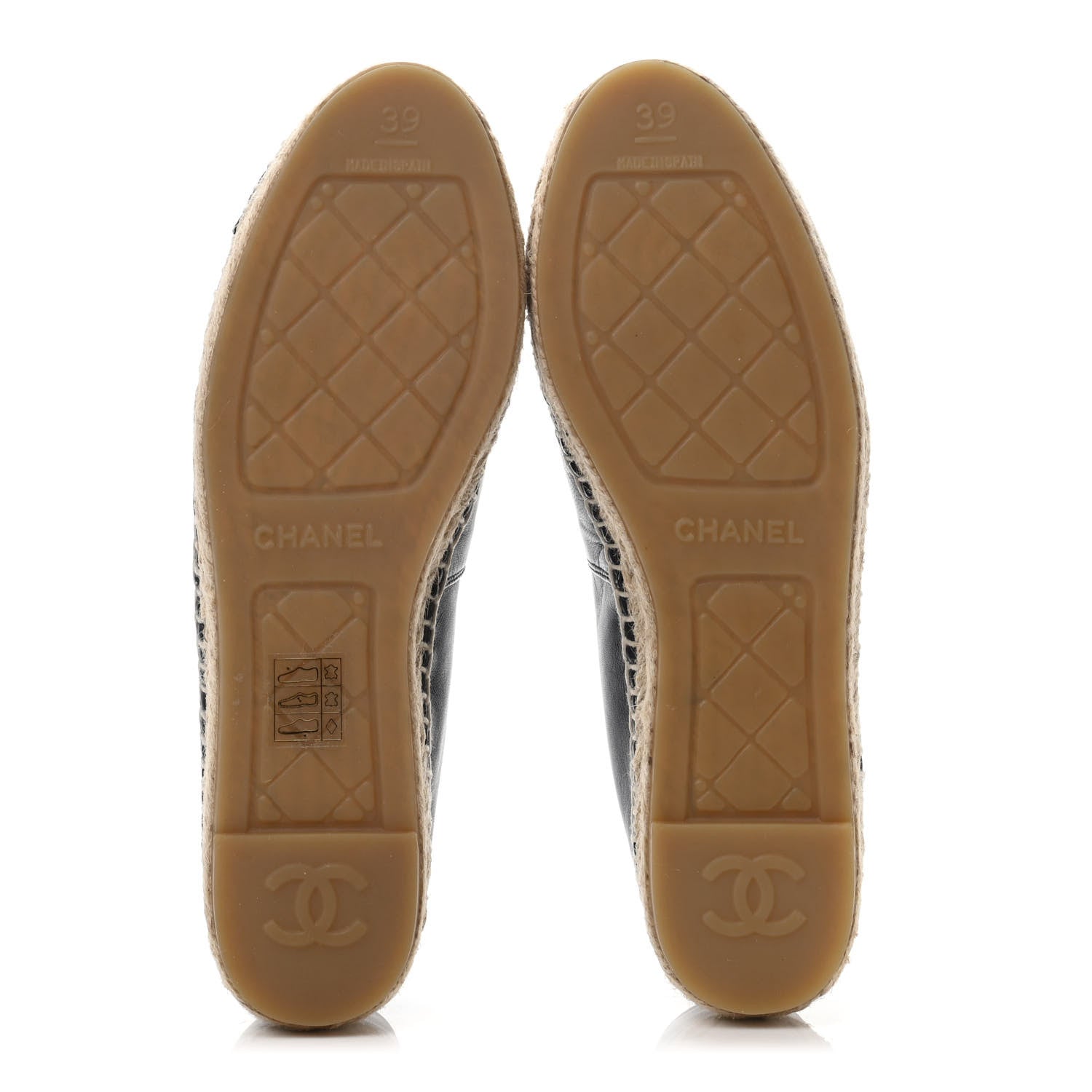 Chanel Lambskin CC Espadrilles 39 Navy Black 4 of 4