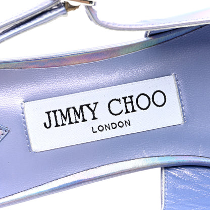 Jimmy Choo Metallic Patent Amel 50 Slingback Pumps 37 Purple 8 of 8