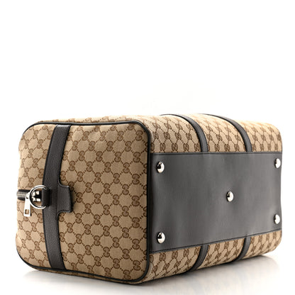 Gucci Monogram Dollar Calfskin Boston Duffle Bag Beige Ebony Testa di Moro Marrone Scuro 8 of 11