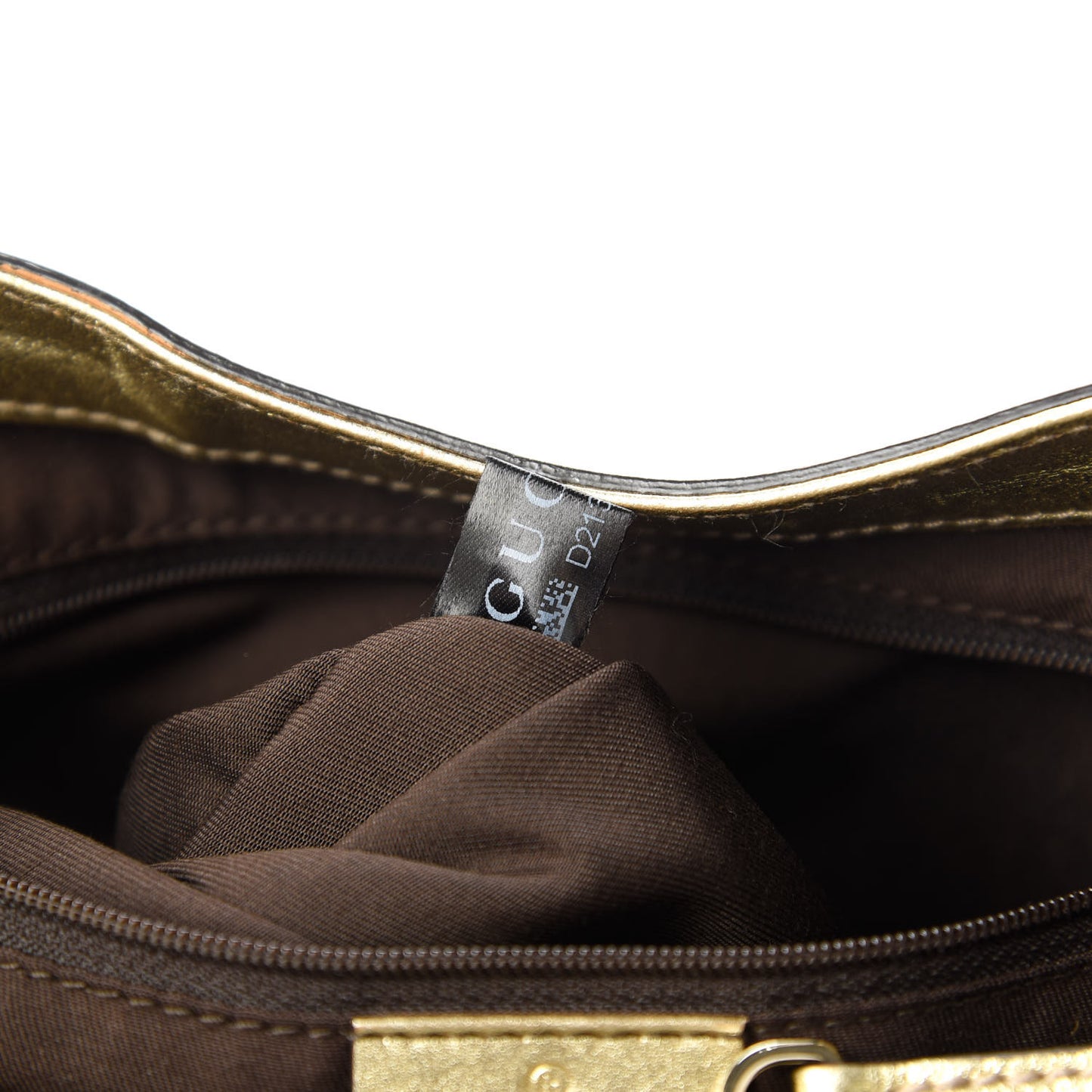 Monogram Large D Gold Hobo Metallic Gold