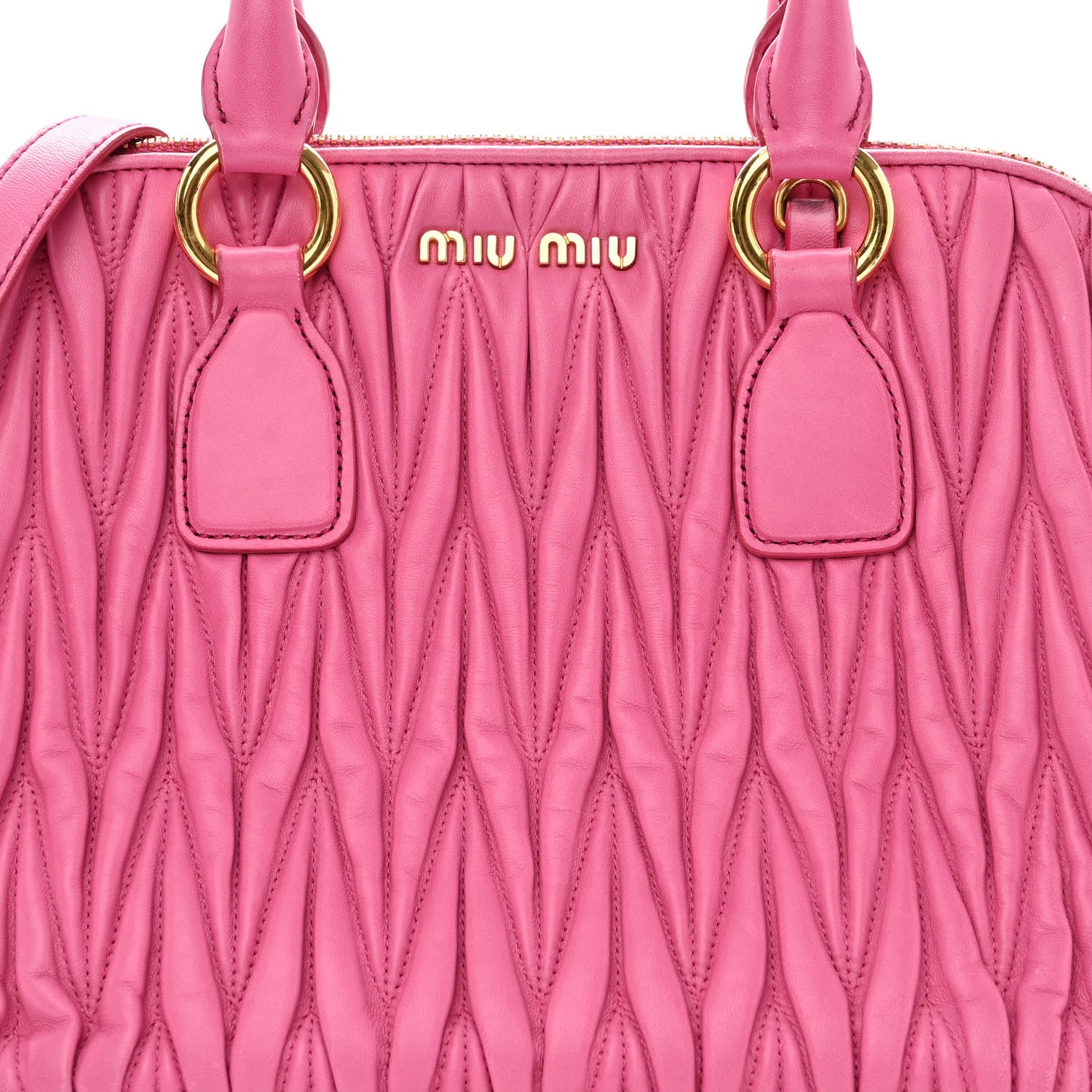 Miu Miu Nappa Matelasse Lux Mini Crossbody Tote Peonia 8 of 15