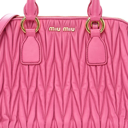 Miu Miu Nappa Matelasse Lux Mini Crossbody Tote Peonia 8 of 15