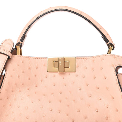 Fendi Ostrich Shiny Nappa Medium Peekaboo Iconic Essentially Satchel Confetto 11 of 11