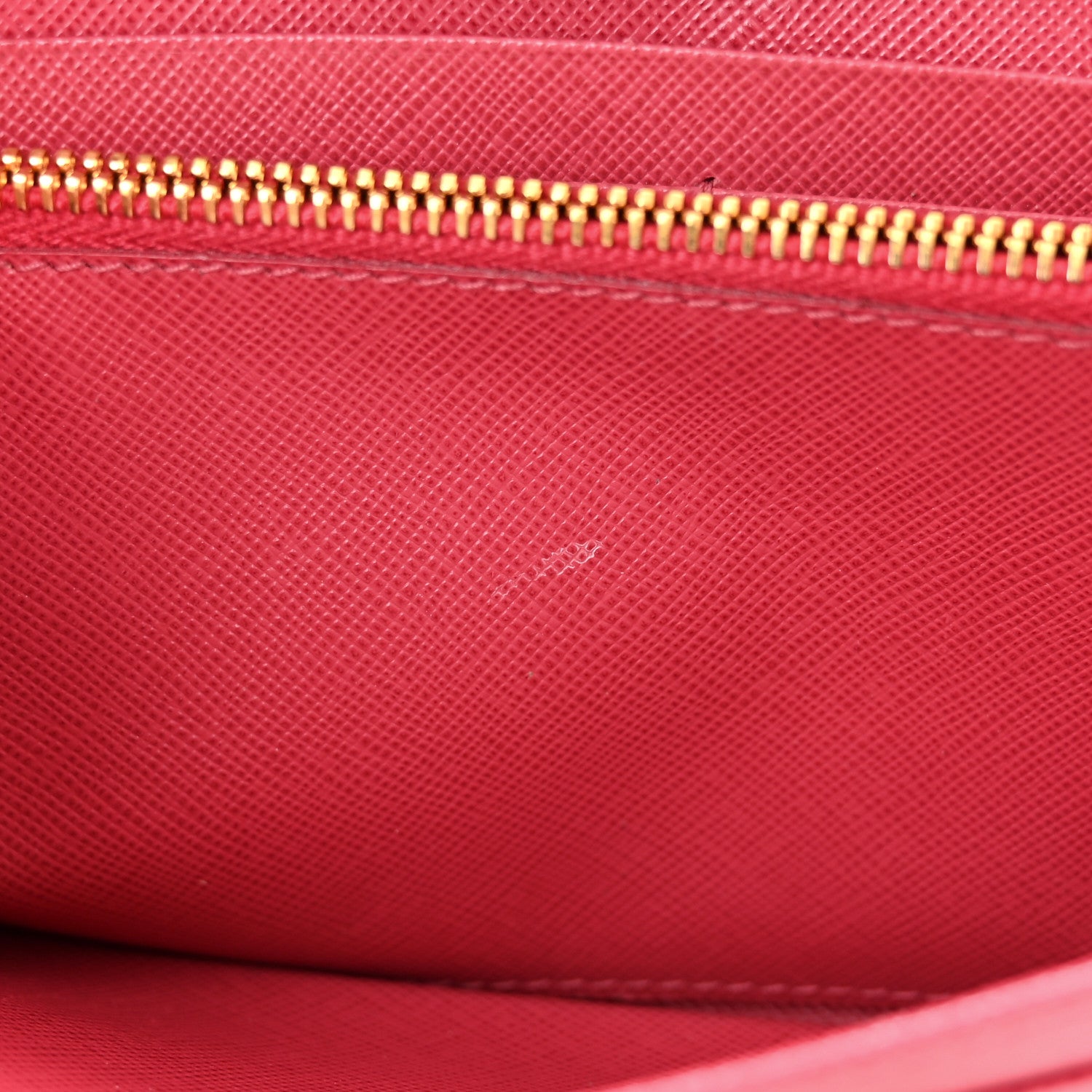 Prada Saffiano Metal Oro Chain Wallet Peonia 6 of 12