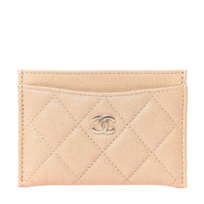 Chanel Iridescent Caviar Quilted Card Holder Beige 1 of 9