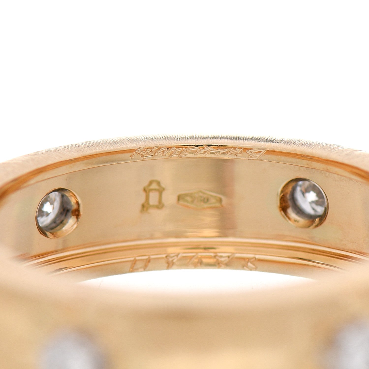 Buccellati 18K Yellow White Gold Diamond 5.5mm Macri Band Ring 53 6.25 4 of 4