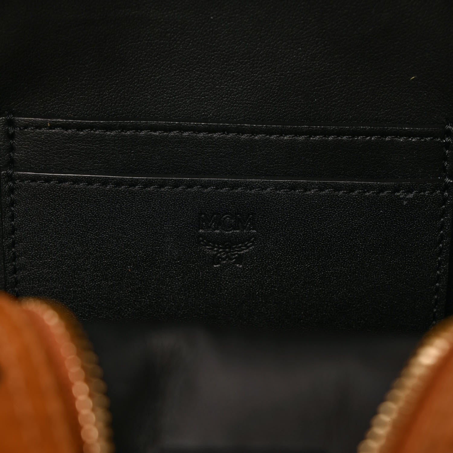 MCM Visetos Side Stud X-Mini Stark Bebe Boo Backpack Cognac 7 of 10