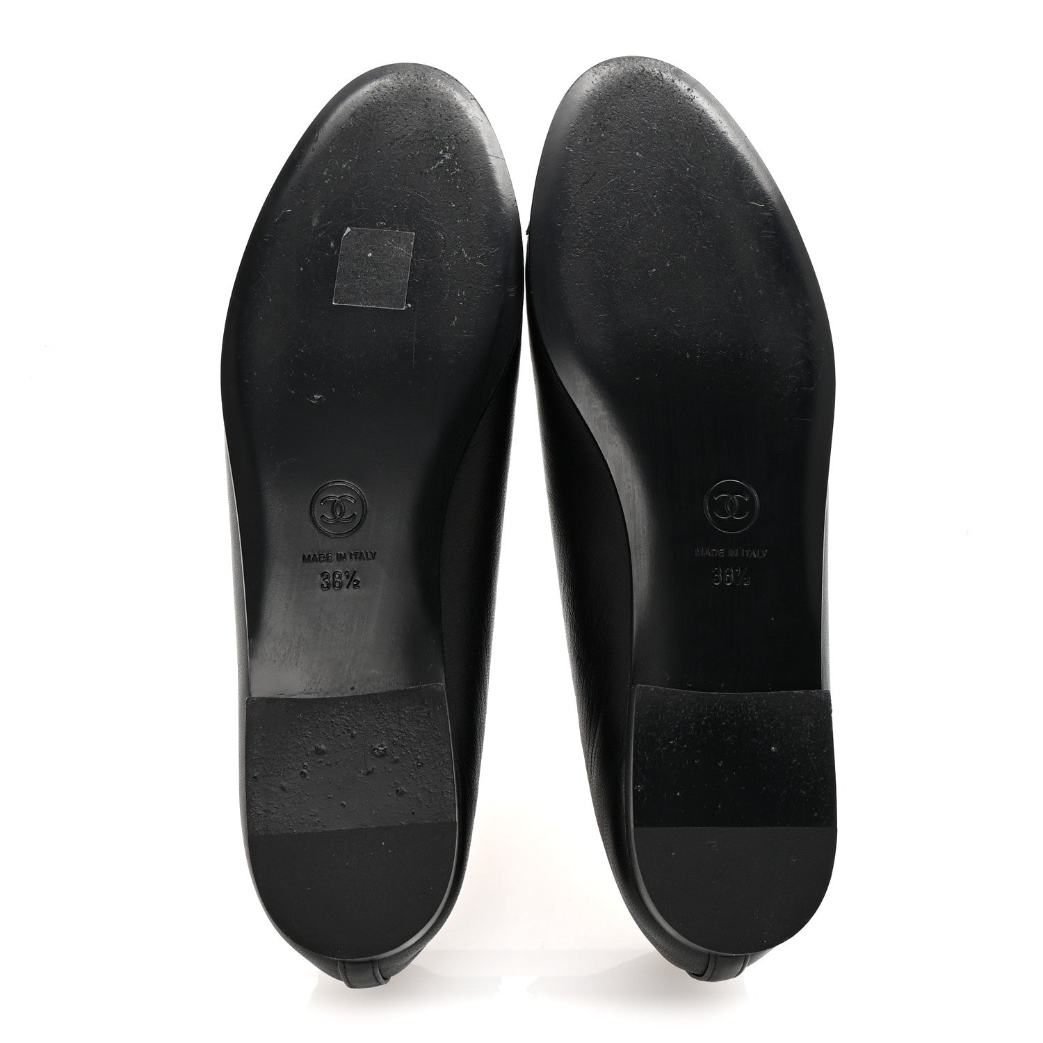Chanel Lambskin Patent Cap Toe Ballerina Flats 38.5 Black 6 of 10