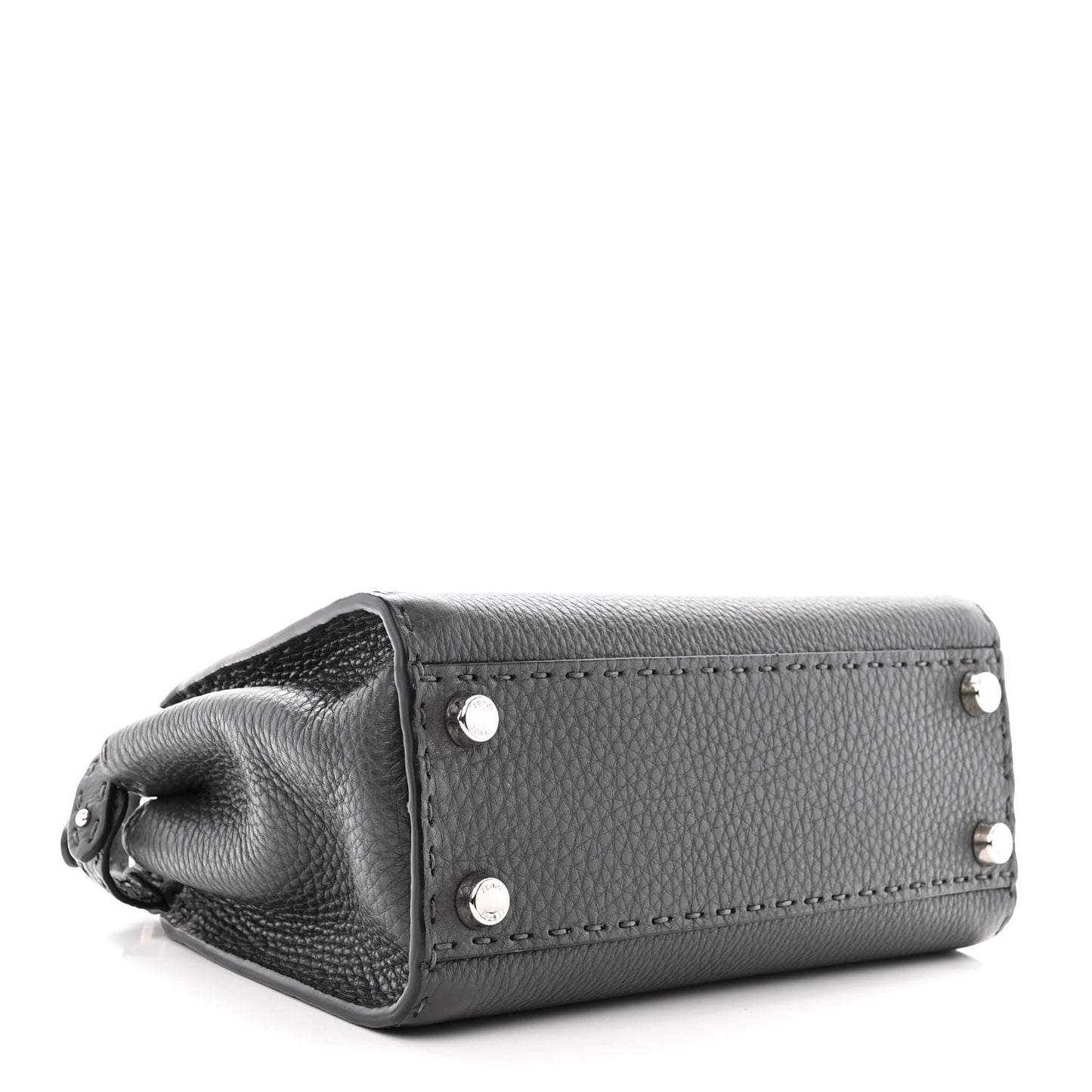Cuoio Romano Selleria Bi-Color Mini Peekaboo Iconic Satchel Asfalto Latte
