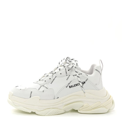 Balenciaga Technical Fabric Allover Logo Mens Triple S Sneakers 42 White Black 1 of 9