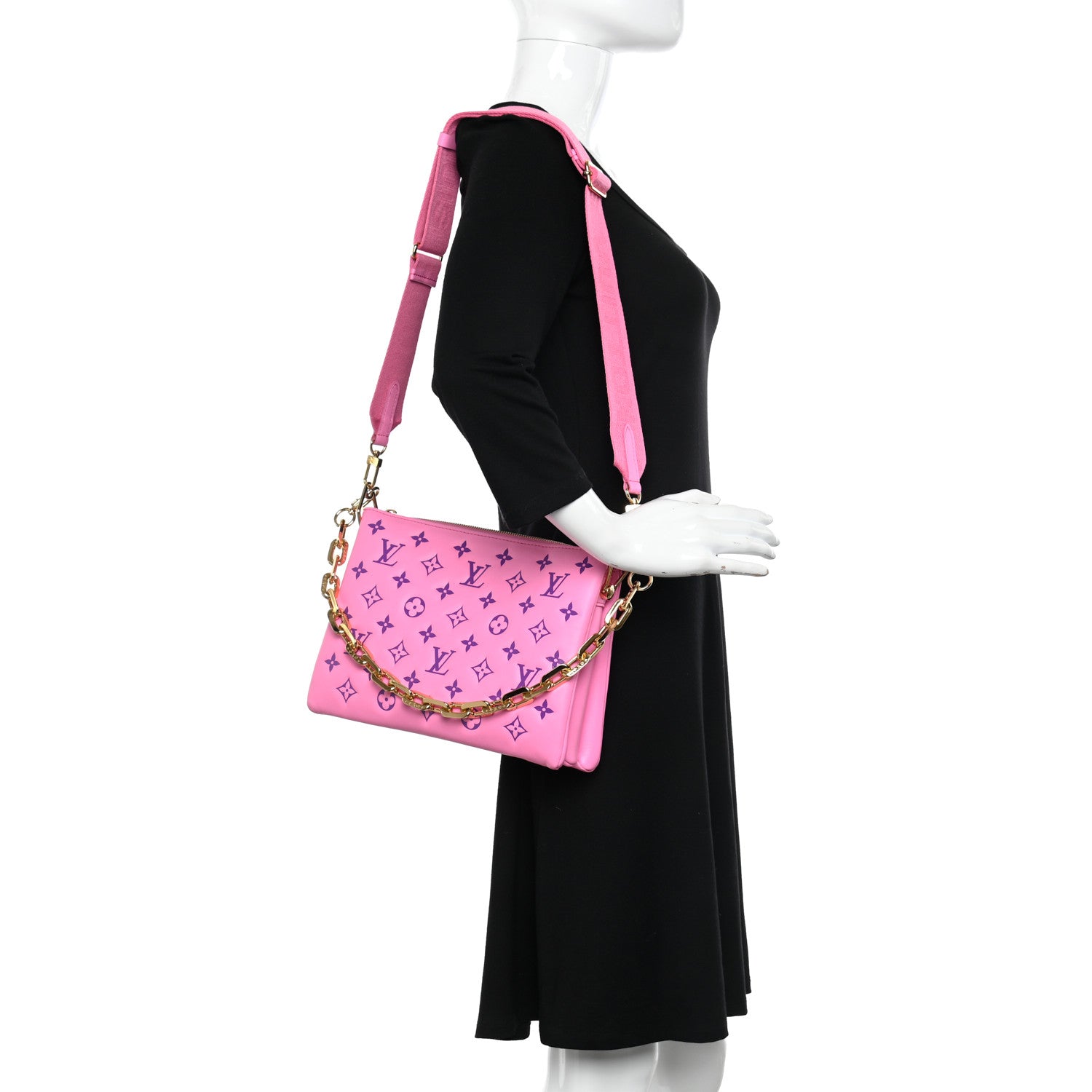 Louis Vuitton Lambskin Embossed Monogram Vuittamins Coussin PM Rose Violet 2 of 14