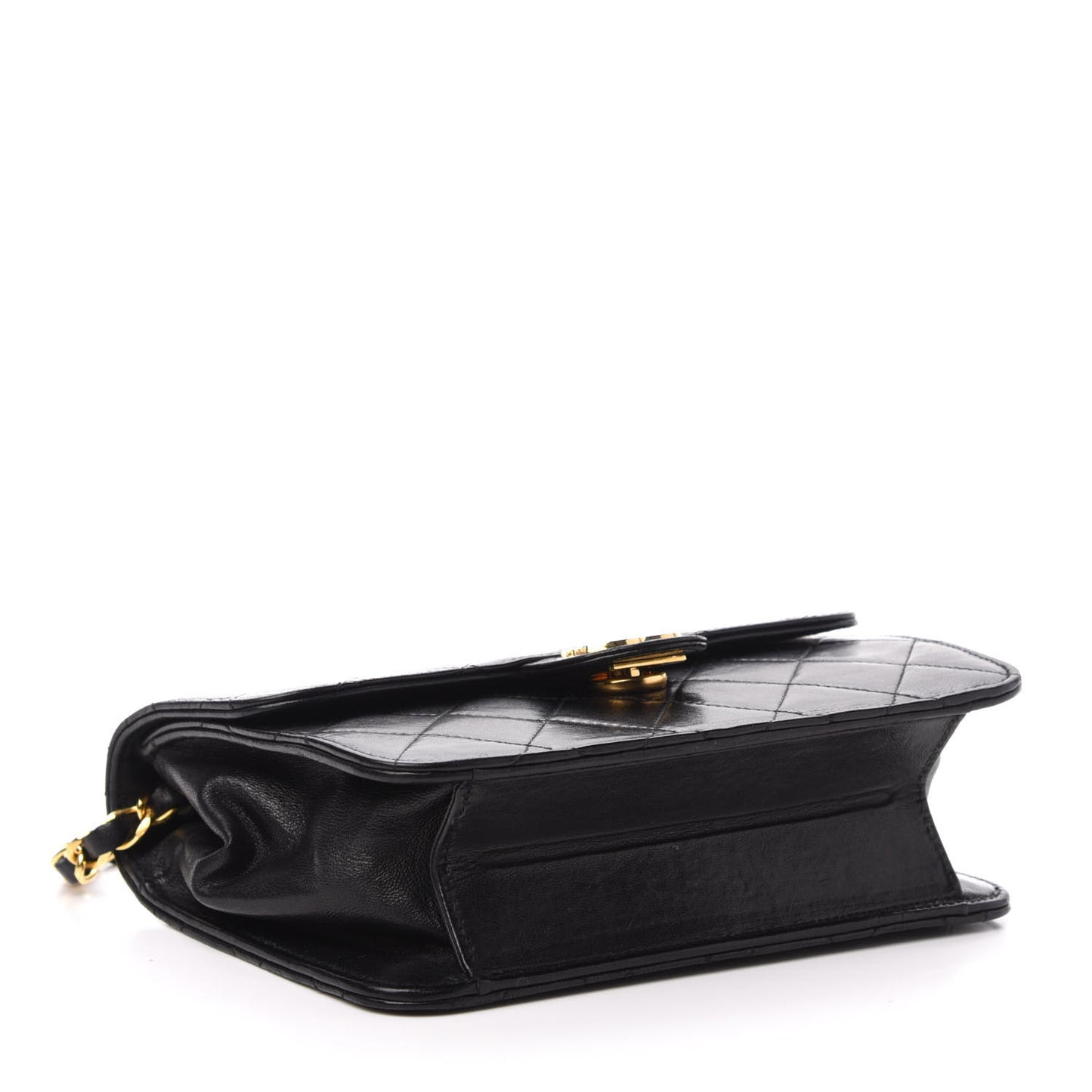 Lambskin Quilted Mini Square Flap Bag Black