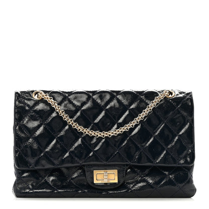 Chanel Distressed Patent Quilted 2.55 Reissue 227 Flap Navy 1 of 13