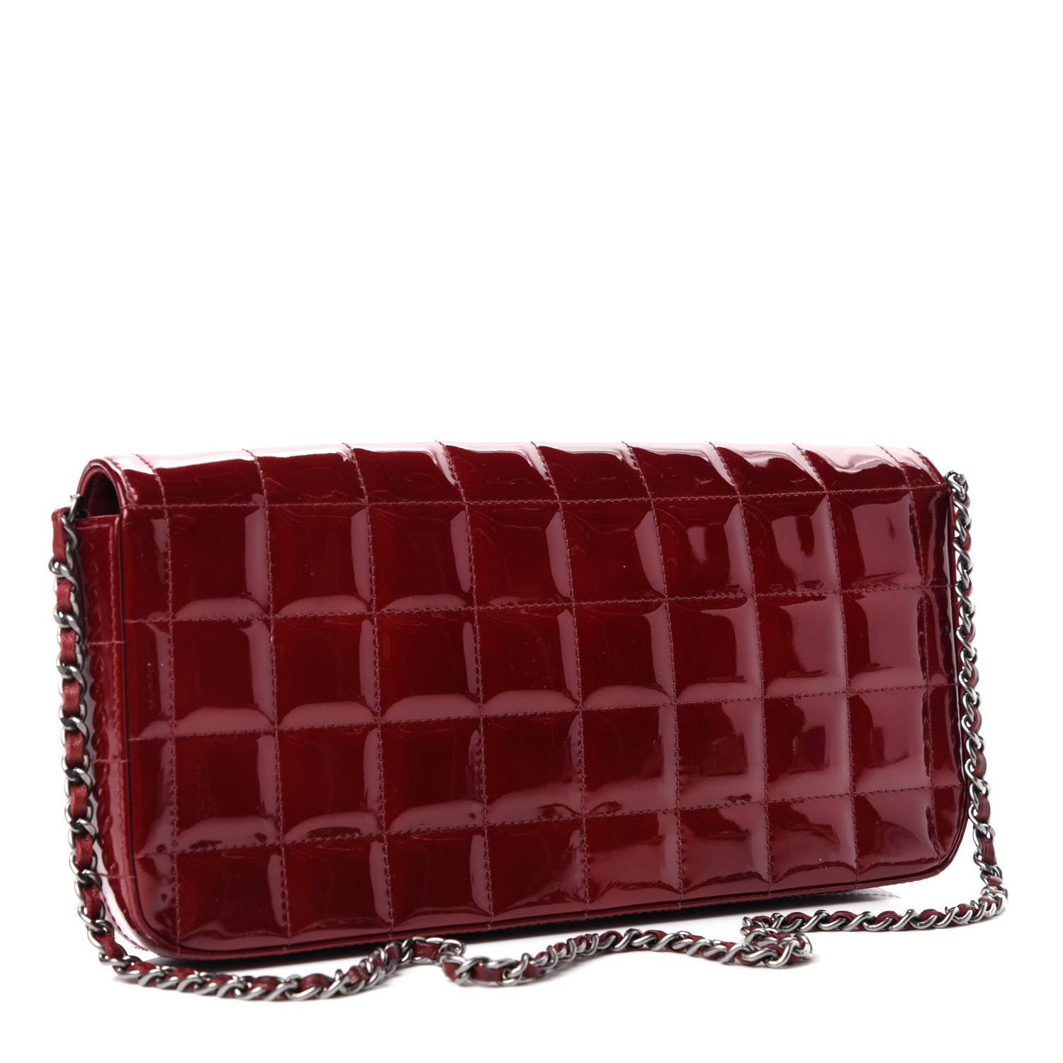 Chanel Patent East West Chocolate Bar Flap Red 3 of 15