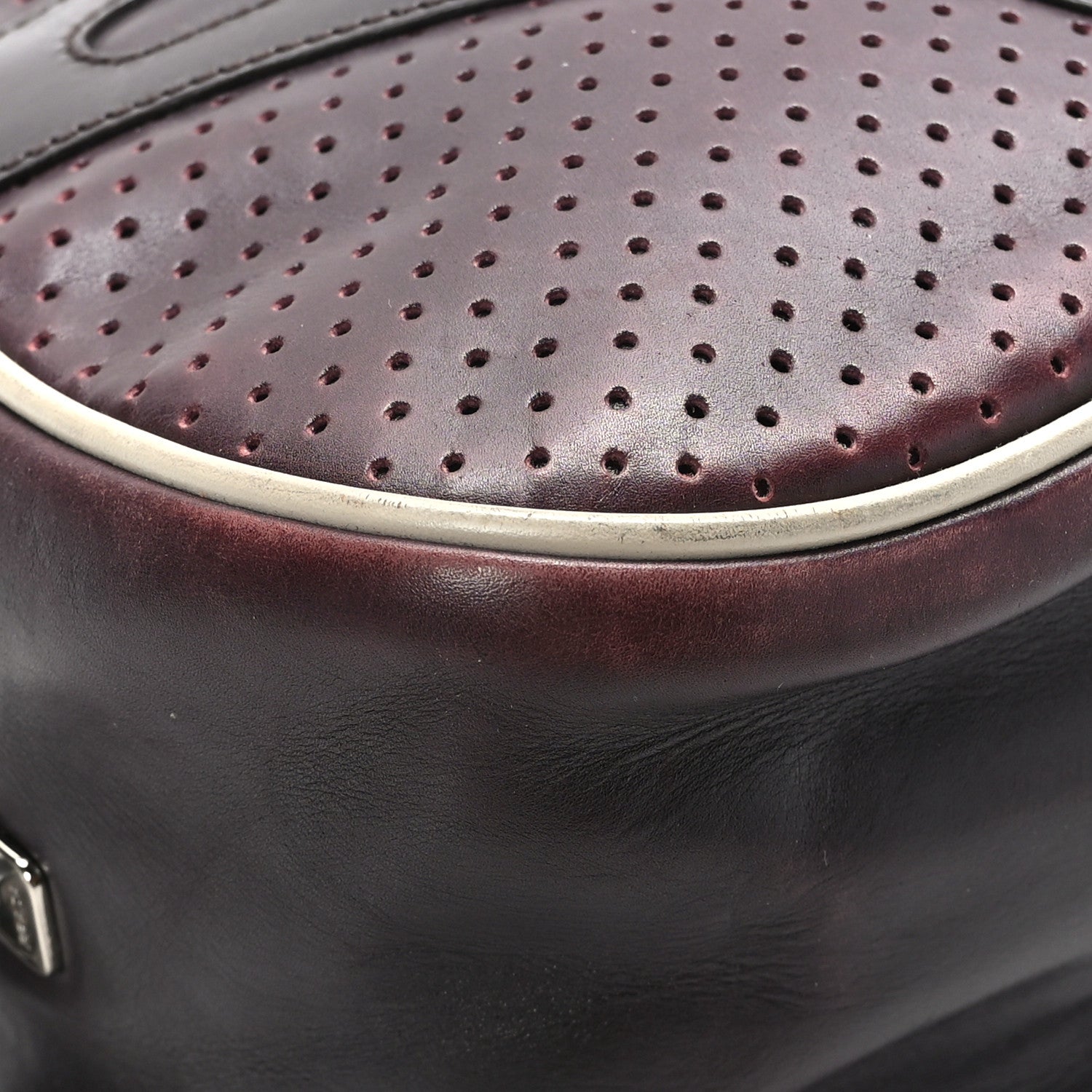 Prada Vitello Drive Perforated Bowling Bag Mosto 7 of 11