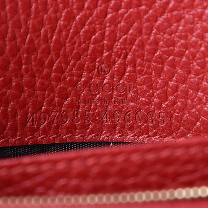 Gucci Dollar Calfskin Mini GG Marmont Chain Wallet Hibiscus Red 8 of 12